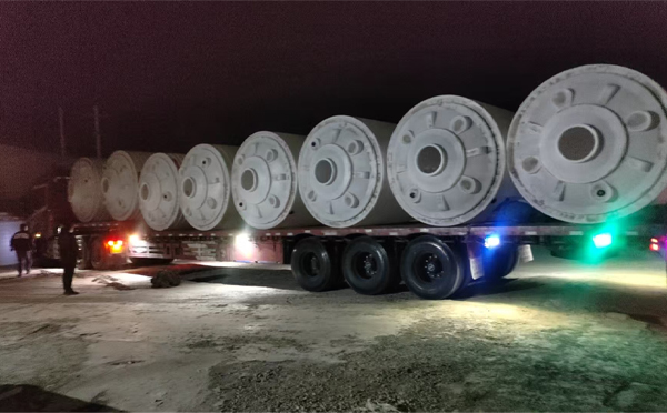 嘉峪关锥底桶交付现场